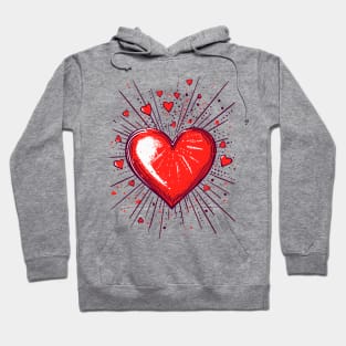 Valentines Day Exploding Red Heart Happy Valentines Day Hoodie